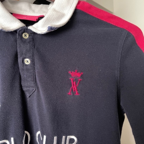 Polo shirt top XS Vicomte A long sleeves Collection Saint Tropez blue - Picture 3 of 7